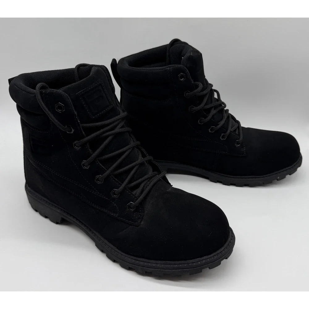 Fila Men's Size 9 Black Mid High Top Work Combat Boots 1HM00874-001